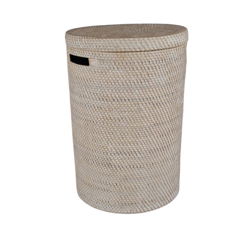 RATTAN LAUNDRY ROUND CYLINDER