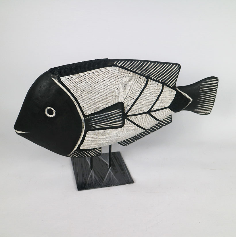 WOOD BEADED FISH ASSORTED | Jambo Imports & Exports