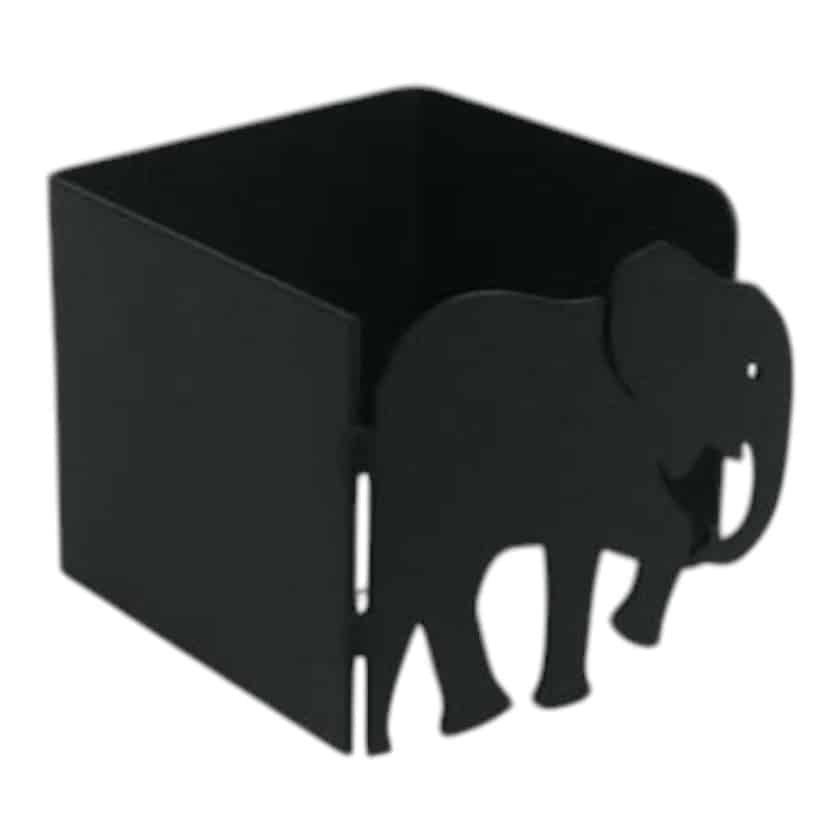 METAL ELEPHANT SERVIETTE RING BLACK