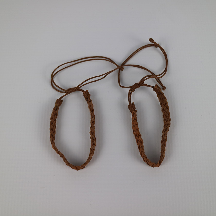 BRACELET LEATHER TWISTED FLAT SET OF 2