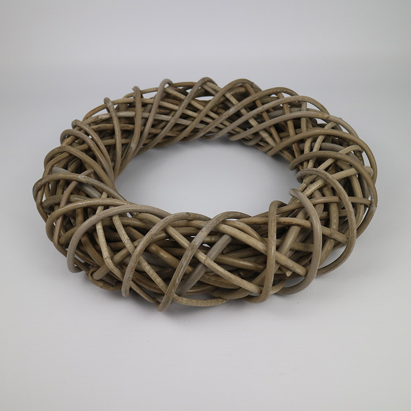 RATTAN THICK WREATH SMALL GREY