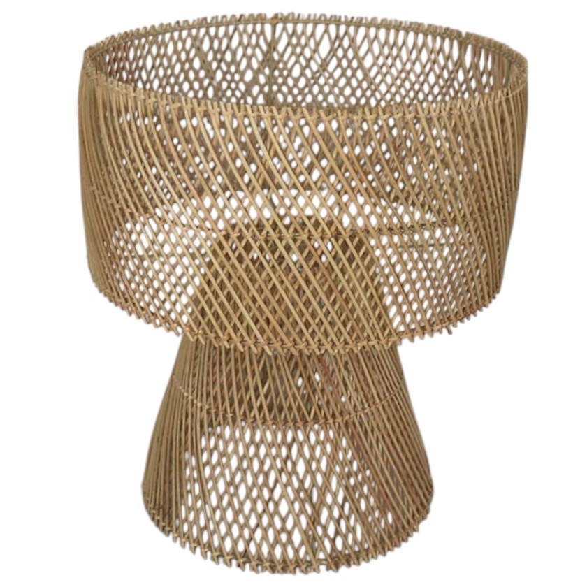 RATTAN LAMPBASE TIERED NATURAL