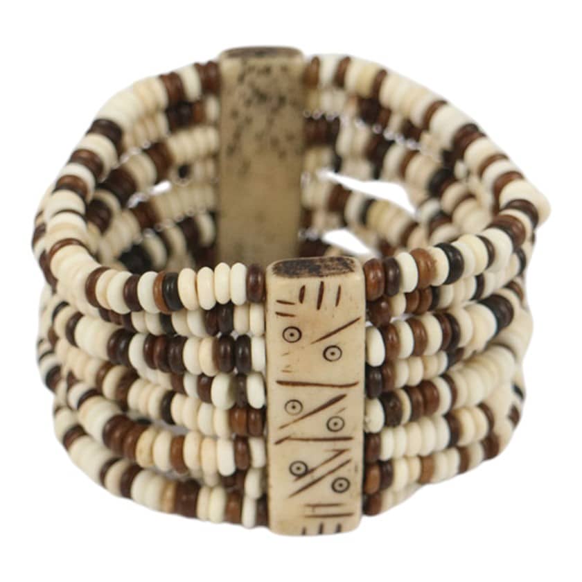 BRACELET BONE COMBO BROWN