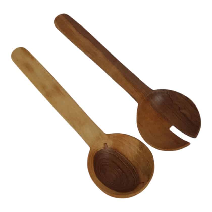 WOOD SALAD SERVER 9" SGL CUT NEW