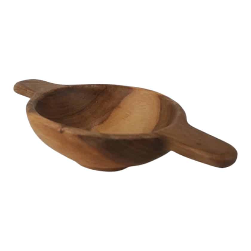 WOOD BOWL 4" WITH HANDLE