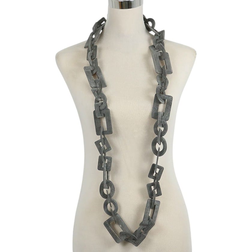 NECKLACE HORN LINK RECT EXTRA LONG