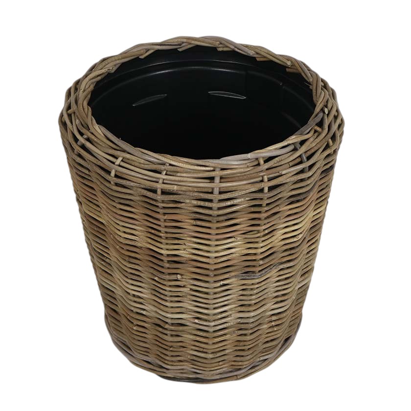 RATTAN THICK PLANTER WITH LINED INNER