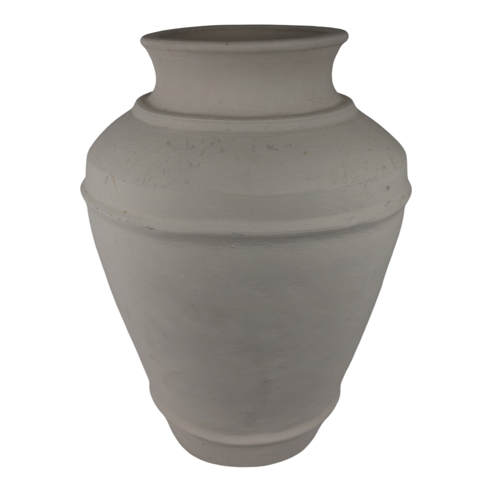 TERRACOTA VASE PLAIN RING BONE WHITE