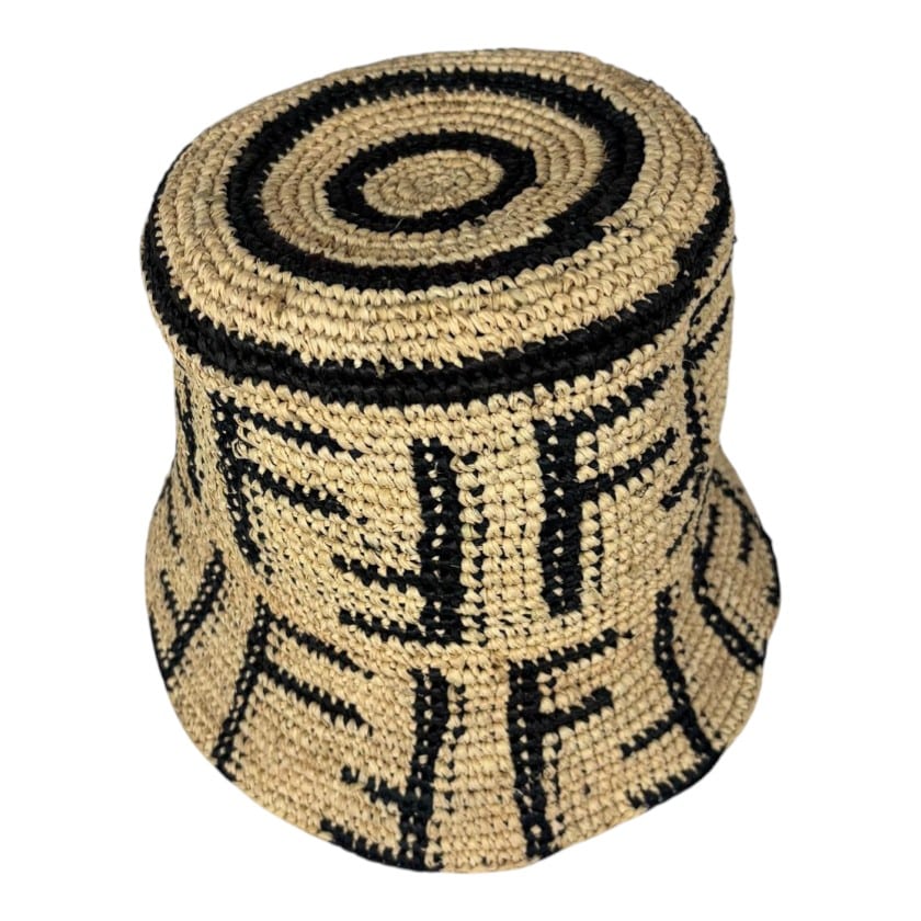 RAFFIA HATS CROCHET SMALL GREEK KEY