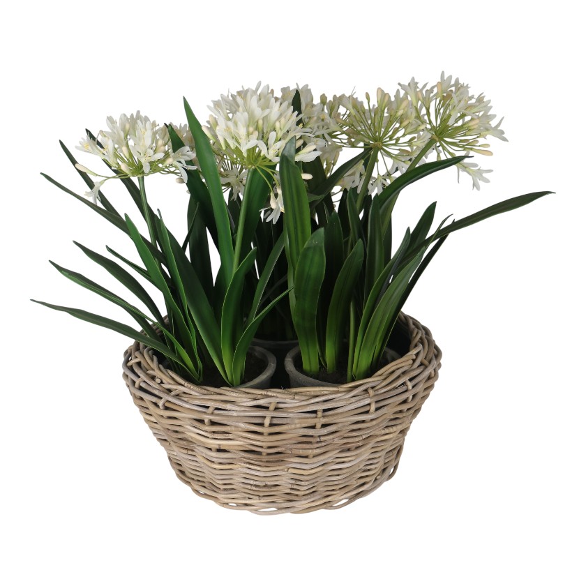 RATTAN THICK PLANTER WITH LINED INNER TUB