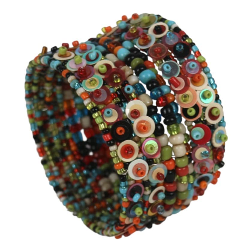 BRACELET SEQUINS CUFF MULTICOLOUR