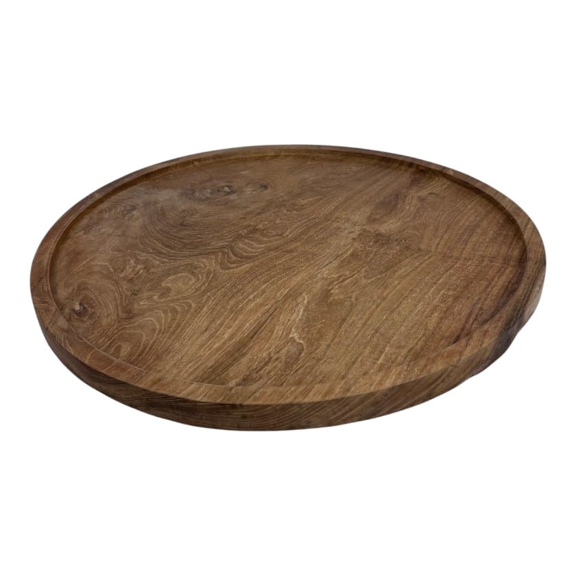 TEAK ROUND TRAY 60CM