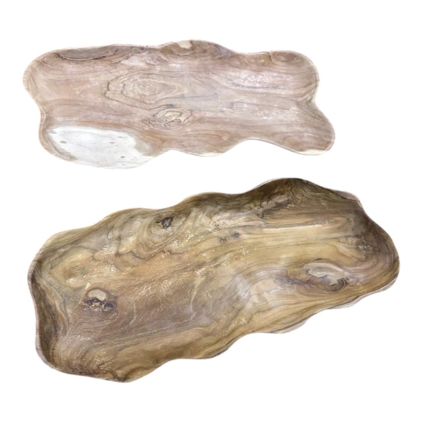 WOOD OVAL RUSTIC PLATTER