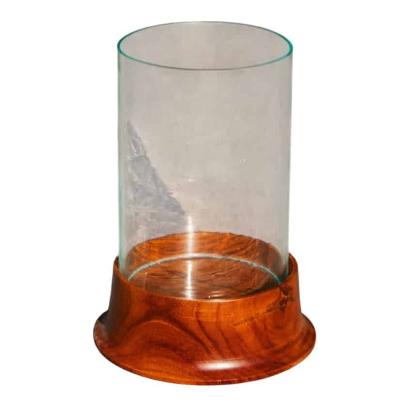 GLASS & TEAK LANTERN