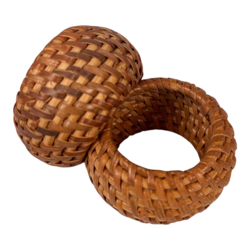 RATTAN DRUM NAPKIN RINGS NATURAL